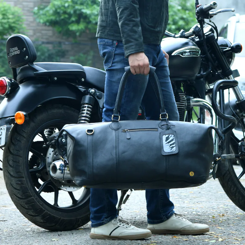 Personalized Mens Travel Bag|Black Leather Weekender Bag|Unique Gifts For Him| Handmade Full Grain Leather Duffle Bag| Leather Holdall Men