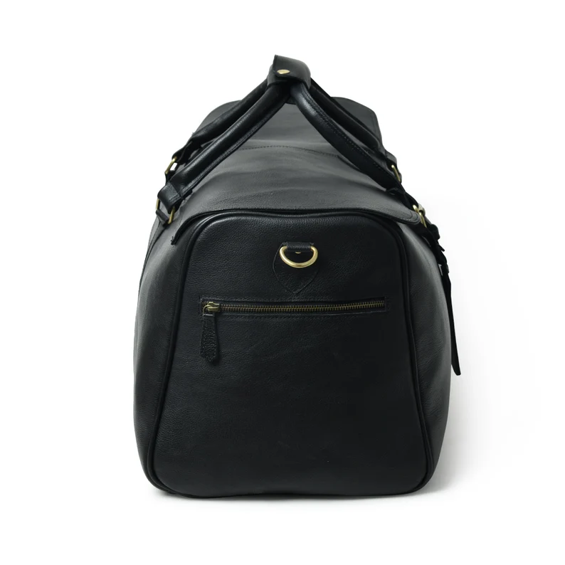 Personalized Black Leather Duffle Bag Men|Full Grain Large Leather Weekender Bag|Carry-on Overnight Travel Bag|Handmade Gift Ideas For Him