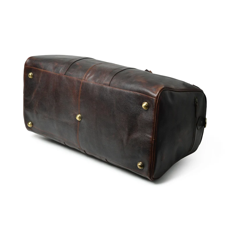 Full Grain Leather Duffle Bag Men|Large Leather Weekender Bag|Handmade Buffalo Leather Holdall|Personalized Travel Overnight Bag For Husband
