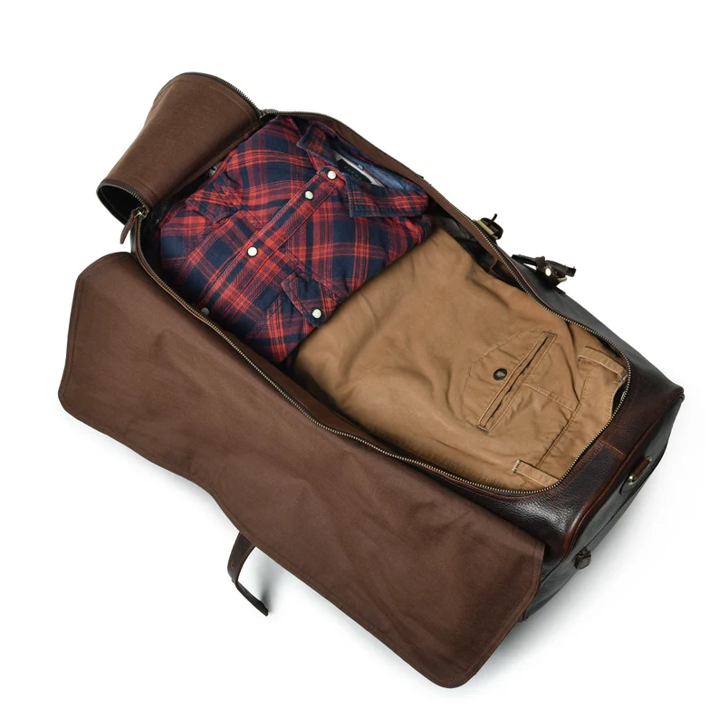 Full Grain Leather Duffle Bag Men|Large Leather Weekender Bag|Handmade Buffalo Leather Holdall|Personalized Travel Overnight Bag For Husband