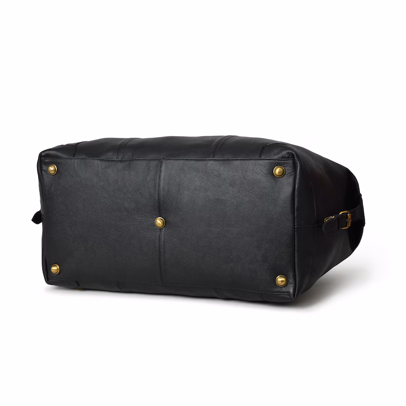 Personalized Mens Travel Bag|Black Leather Weekender Bag|Unique Gifts For Him| Handmade Full Grain Leather Duffle Bag| Leather Holdall Men