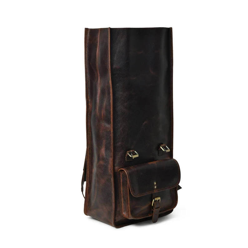 Personalized Leather Rolltop Backpack|Full Grain Leather Rolltop Rucksack Men|15