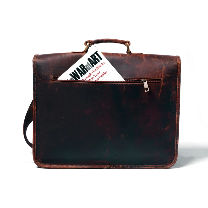 Vintage Brown Personalised 15“Laptop Bag, Handmade Buffalo Leather Messenger Bag, Crossbody Full-grain Computer Bag, Stylish Gifts For Him