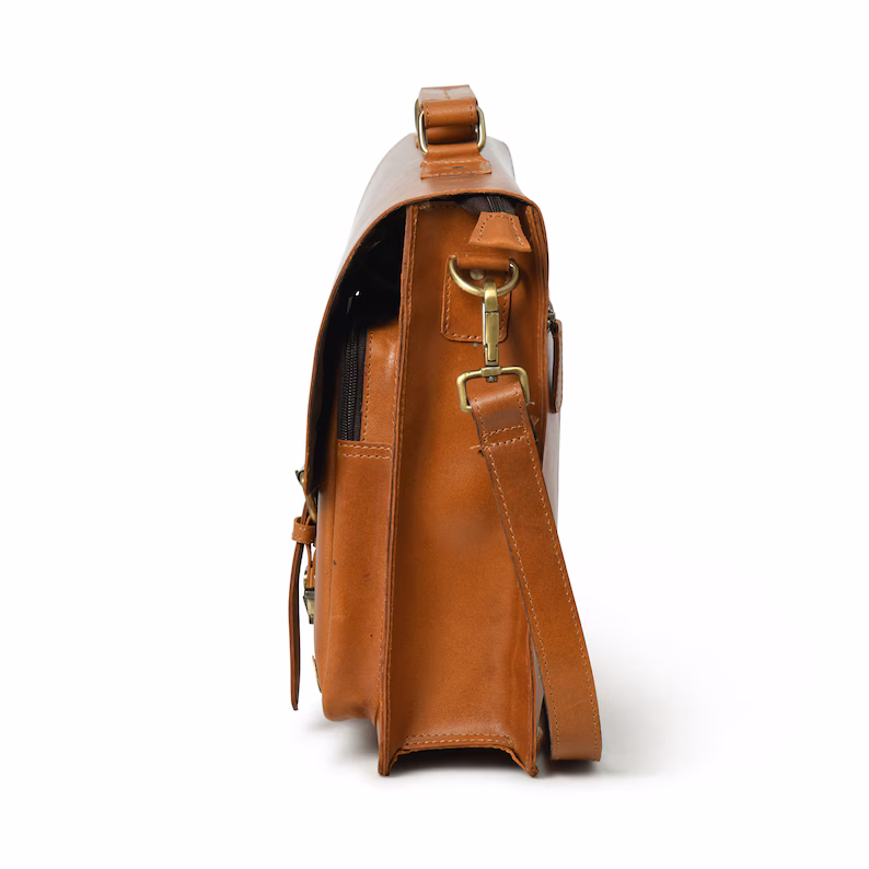 Personalized Leather Messenger Bag Men|Leather Laptop Crossbody Bag|Laptop Briefcase|Leather Crossbody Satchel Bag|Christmas Gift For Him